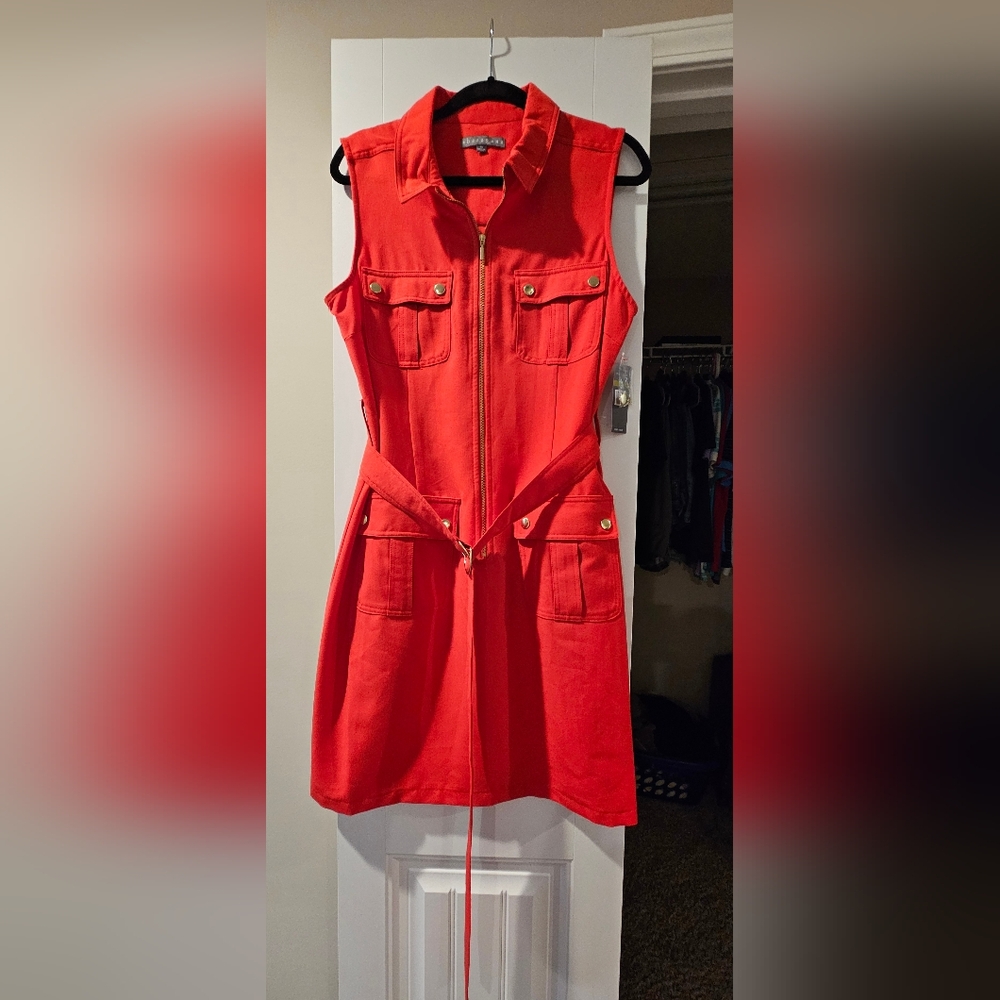 Sharagano Dress, M, Red